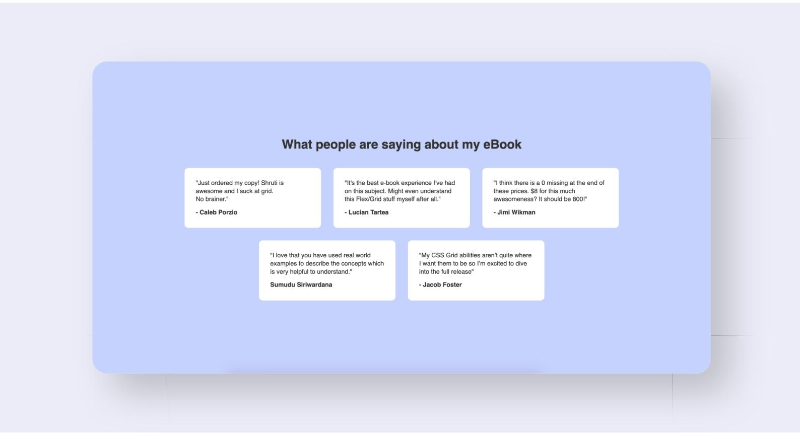 Full Page Testimonials Section
