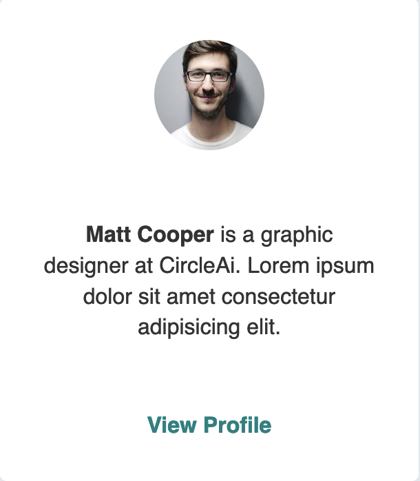Profile Card with Bio & Link Centered