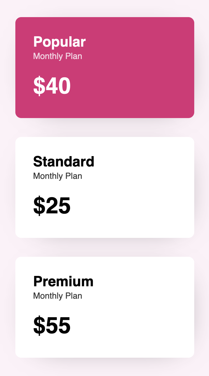Responsive Pricing Plans